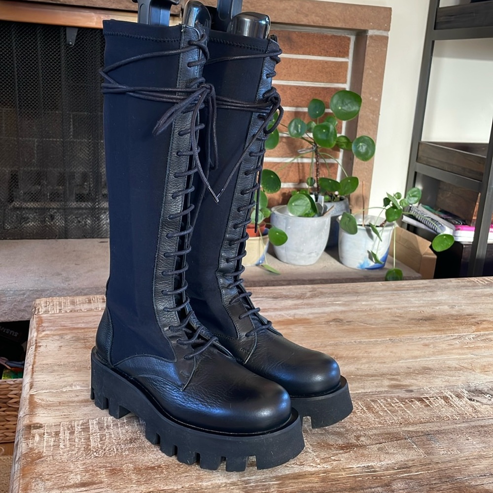 New Paloma Barcelo tall pull on lace up boots